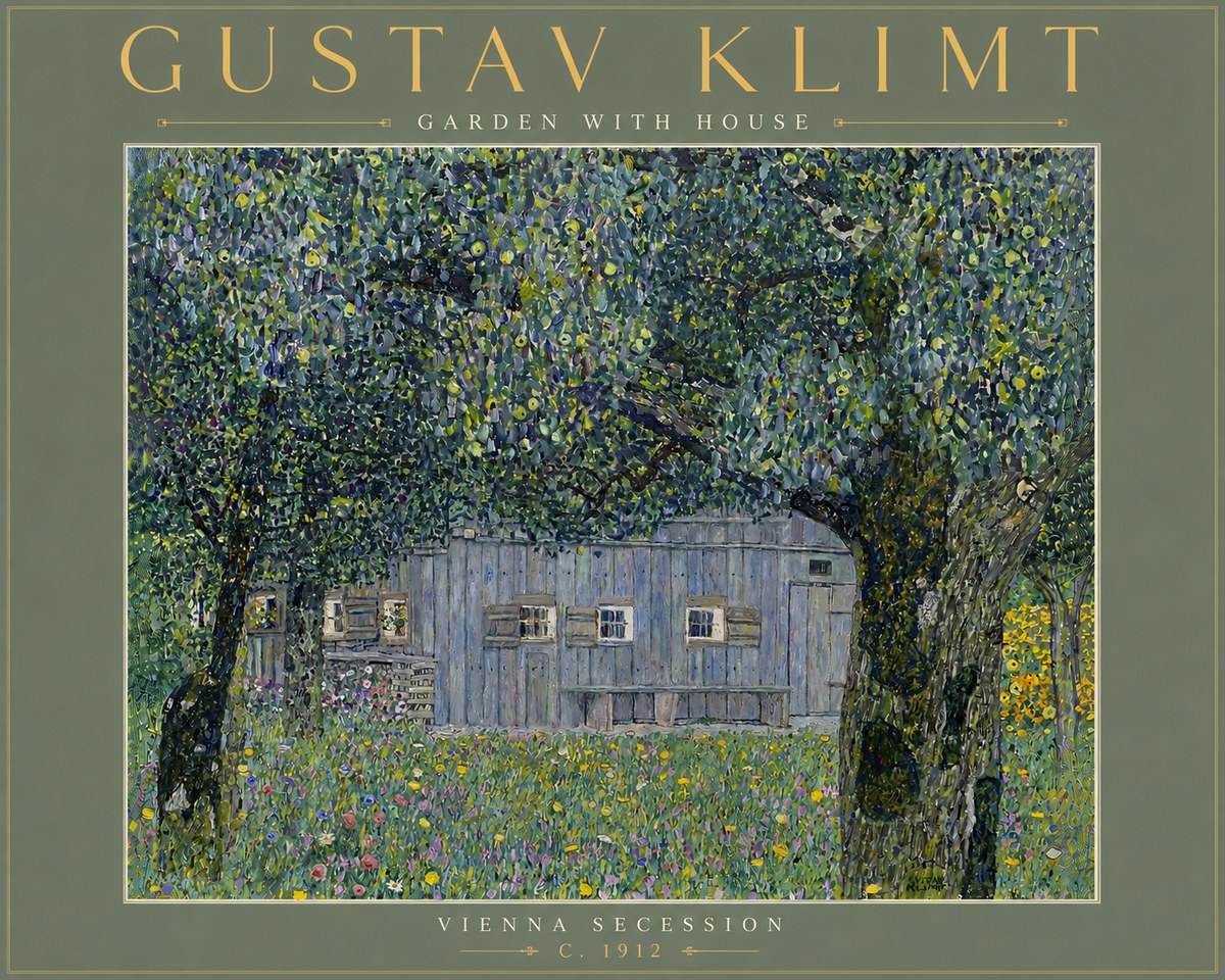 Klimt Garden with House No6 - Plakát