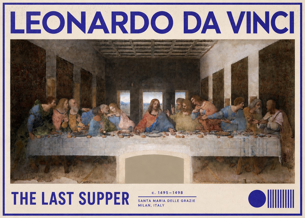 Leonardo da Vinci The Last Supper No2 - Plakát