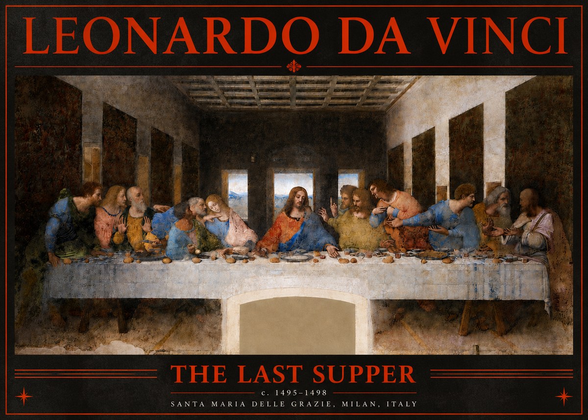 Leonardo da Vinci The Last Supper No3 - Plakát