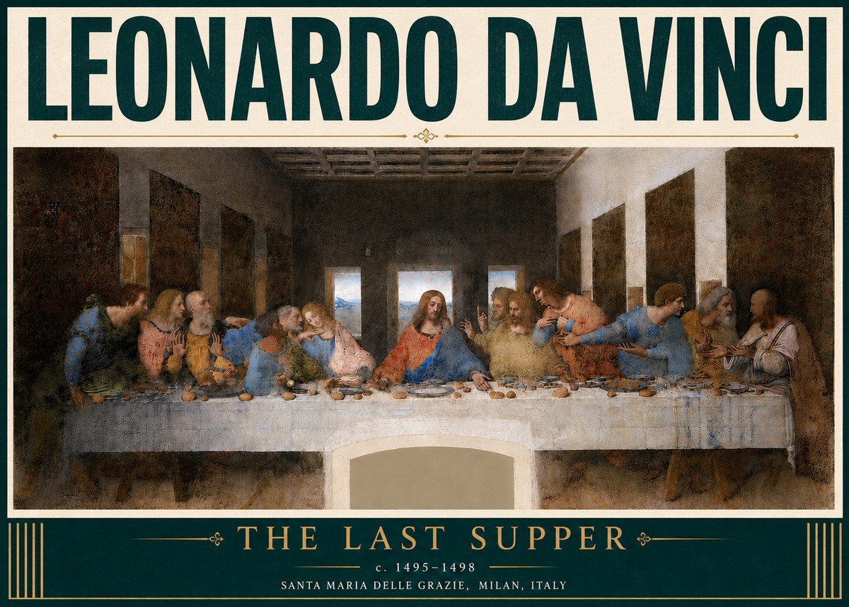 Leonardo da Vinci The Last Supper No6 - Plakát
