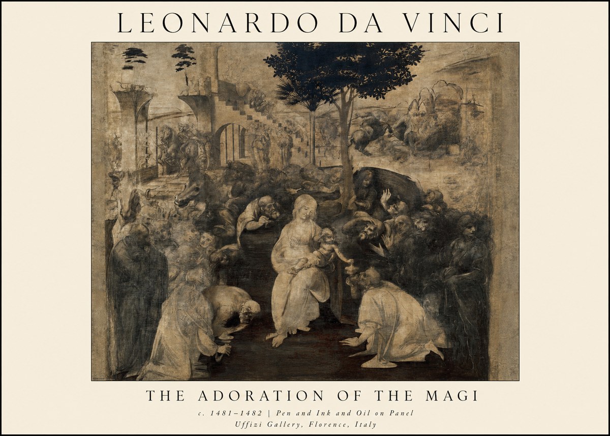 Leonardo da Vinci The Adoration of the Magi No1 - Plakát