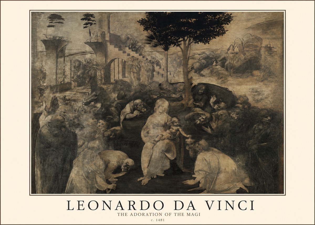 Leonardo da Vinci The Adoration of the Magi No2 - Plakát