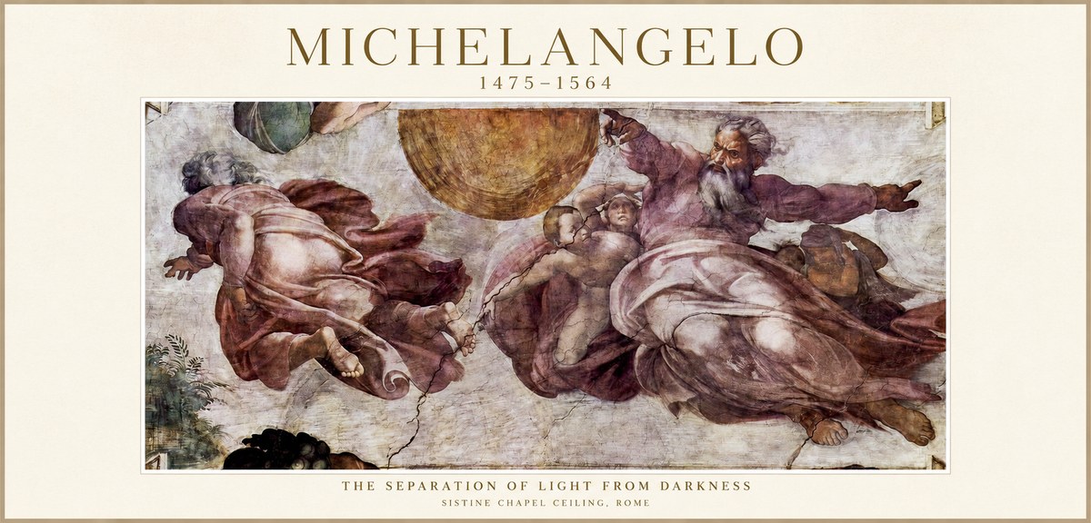 Michelangelo The Separation of Light from Darkness No1 - Plakát