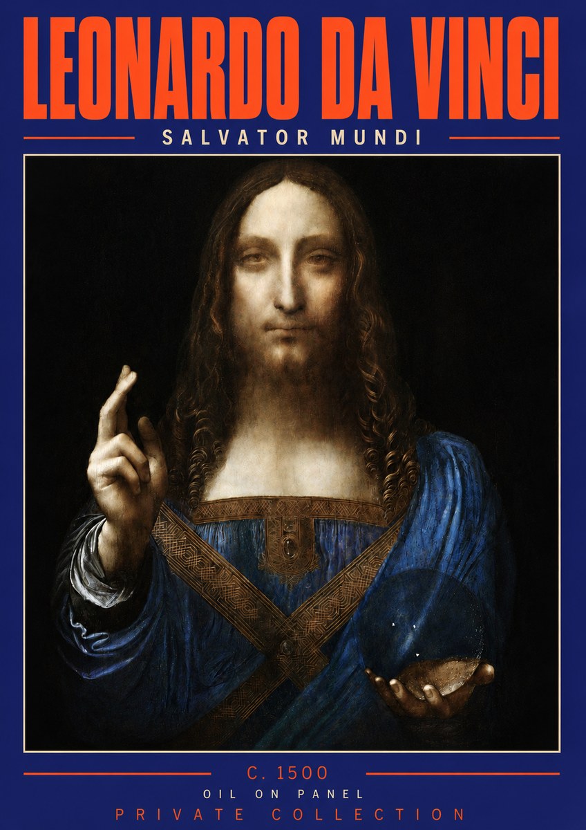Leonardo da Vinci Salvator Mundi No4 - Plakát