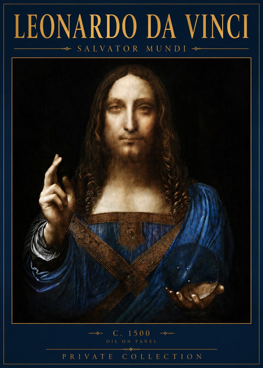 Leonardo da Vinci Salvator Mundi No6 - Plakát