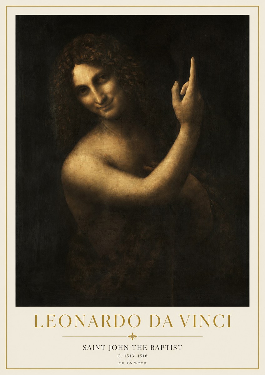 Leonardo da Vinci Saint John the Baptist No1 - Plakát