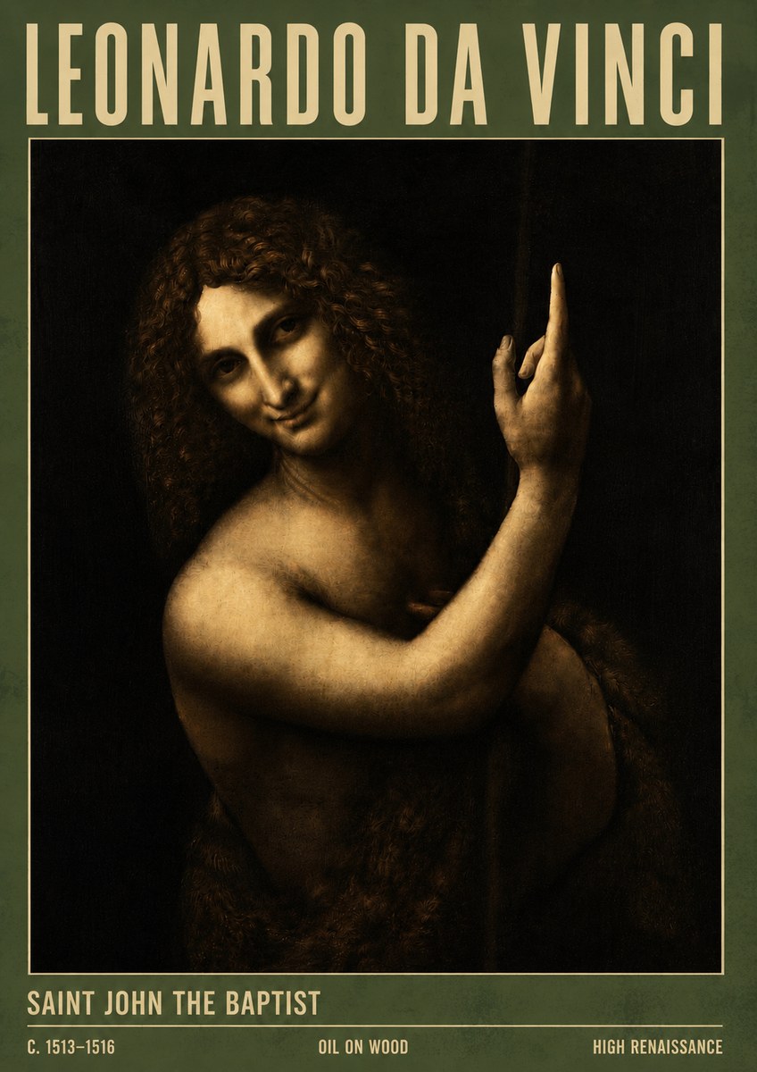 Leonardo da Vinci Saint John the Baptist No4 - Plakát
