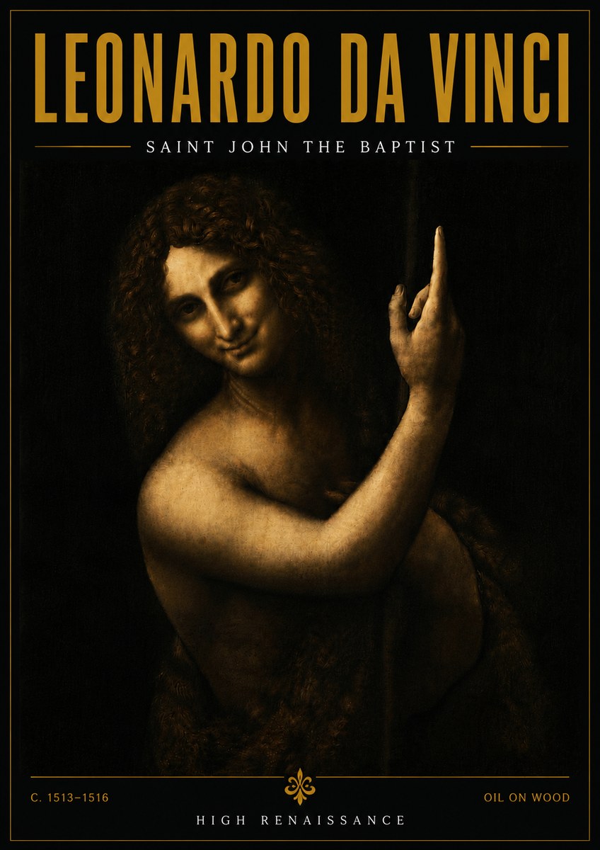 Leonardo da Vinci Saint John the Baptist No6 - Plakát