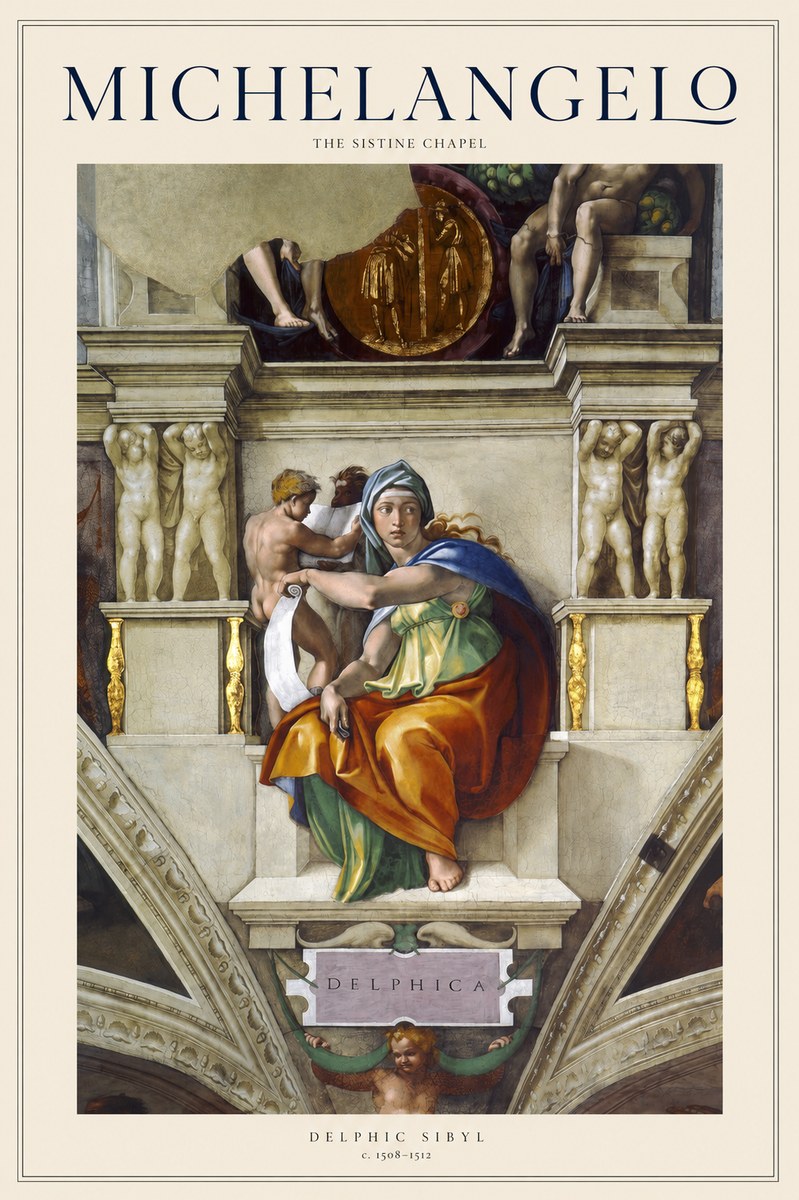 Michelangelo Delphic Sibyl No1 - Plakát