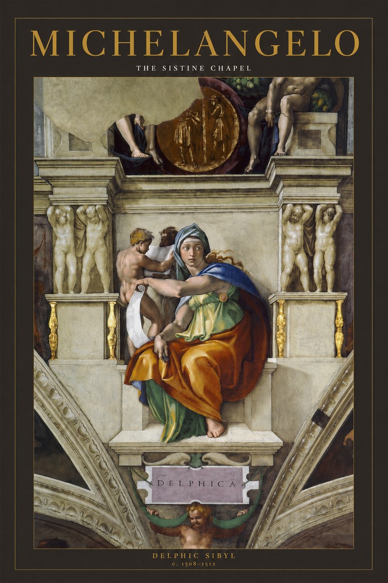 Michelangelo Delphic Sibyl No2 - Plakát