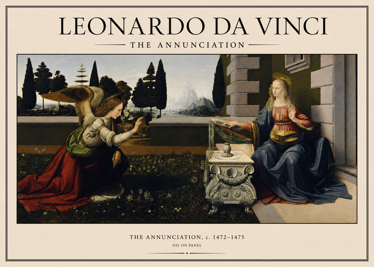 Leonardo da Vinci The Annunciation No1 - Plakát