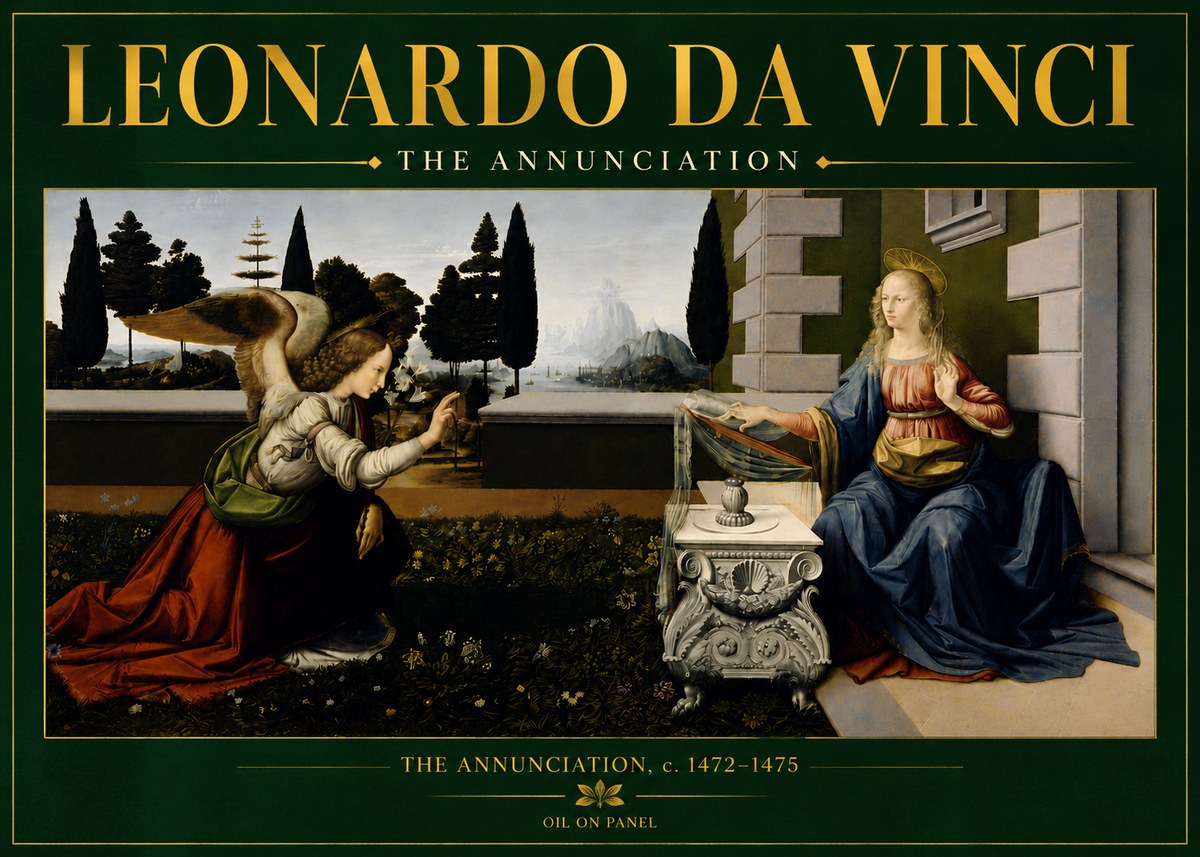 Leonardo da Vinci The Annunciation No5 - Plakát