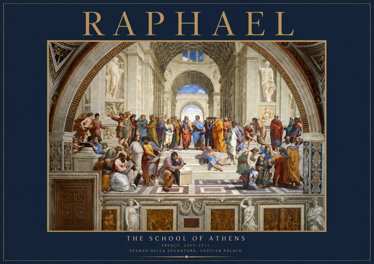 Raphael The School of Athens No2 - Plakát
