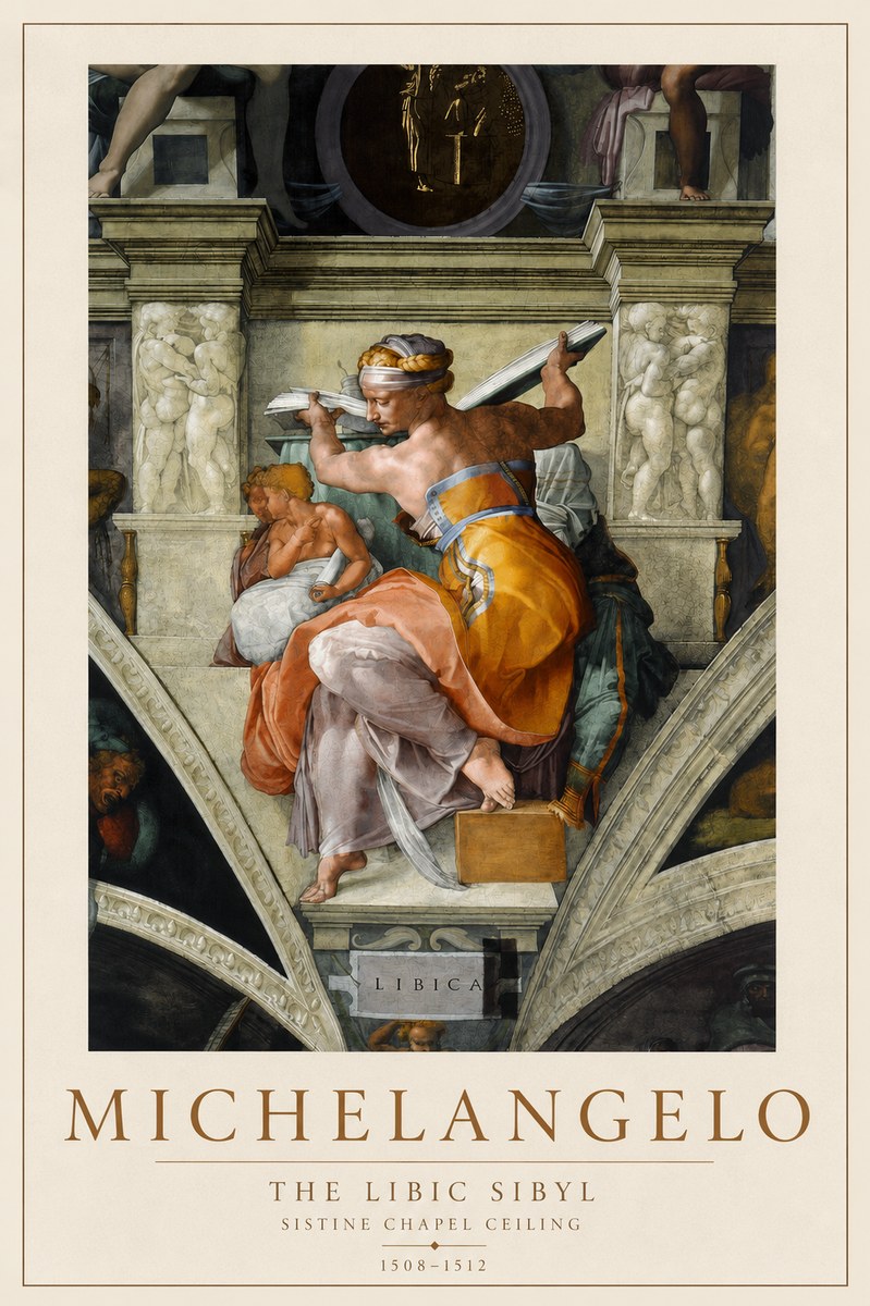 Michelangelo The Libic Sibyl No2 - Plakát