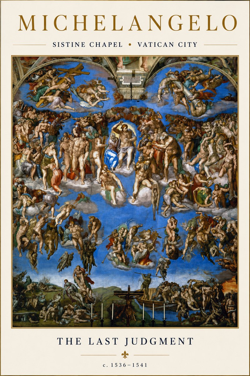 Michelangelo The Last Judgment No4 - Plakát