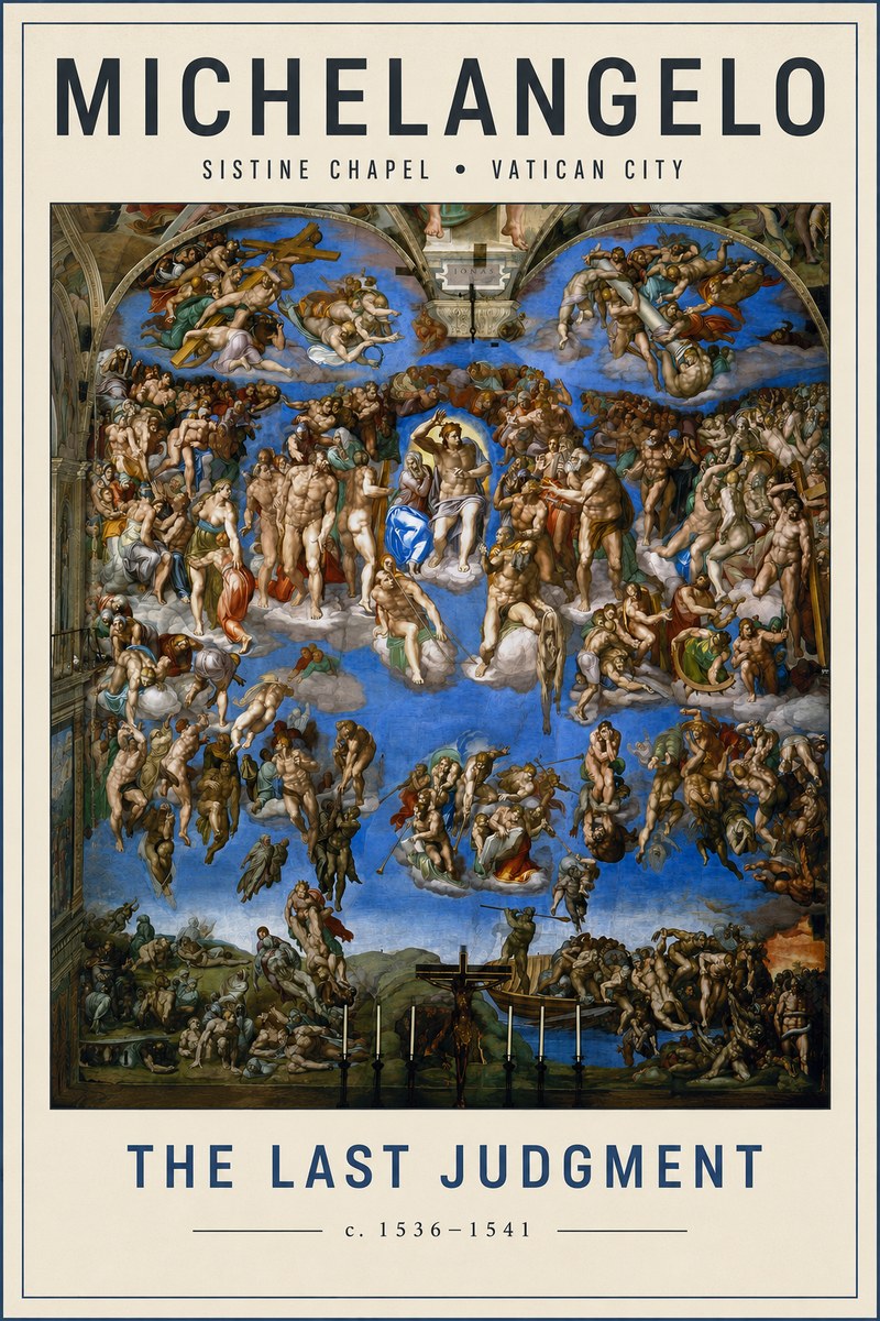 Michelangelo The Last Judgment No5 - Plakát