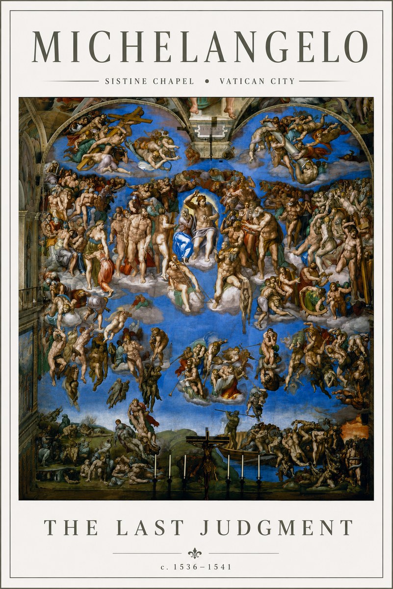 Michelangelo The Last Judgment No6 - Plakát