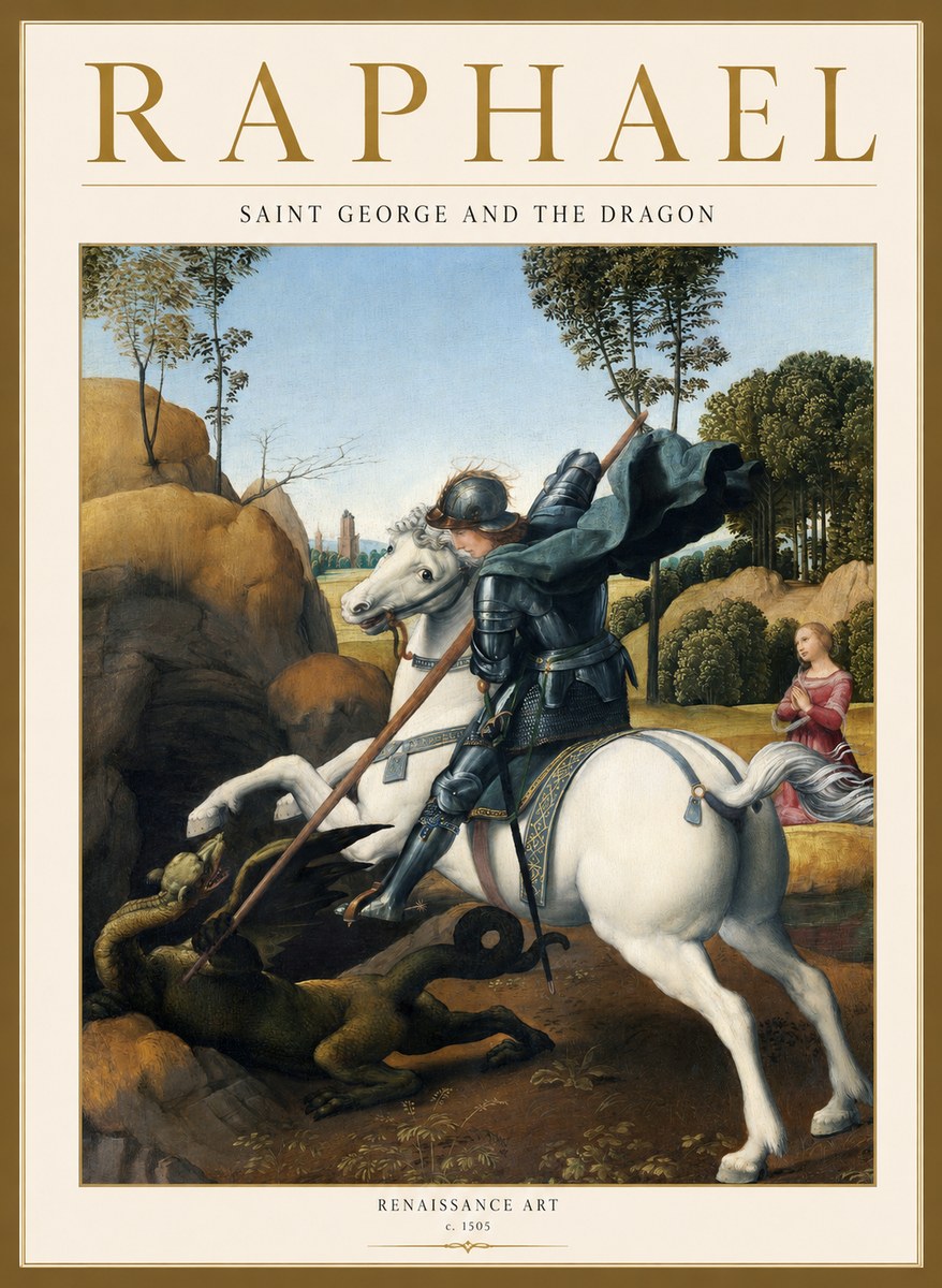 Raphael Saint George and the Dragon No1 - Plakát