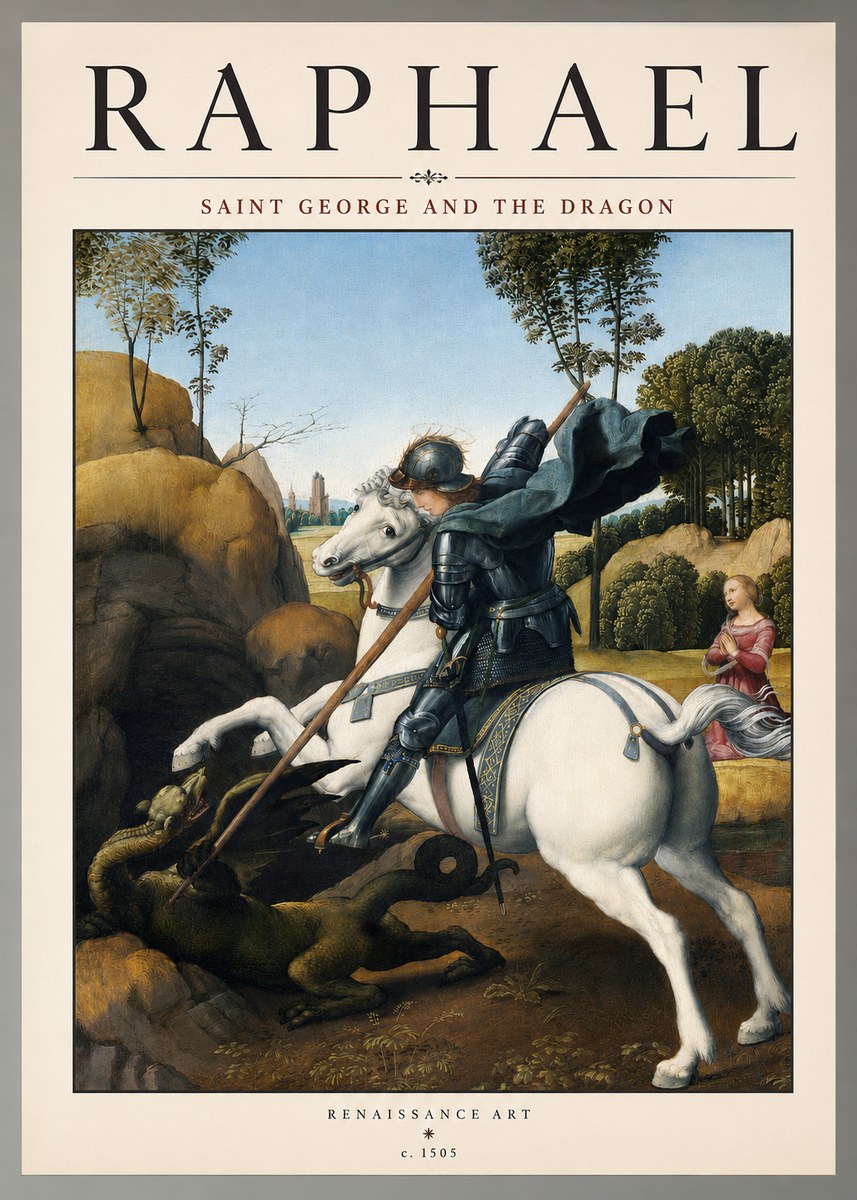 Raphael Saint George and the Dragon No2 - Plakát