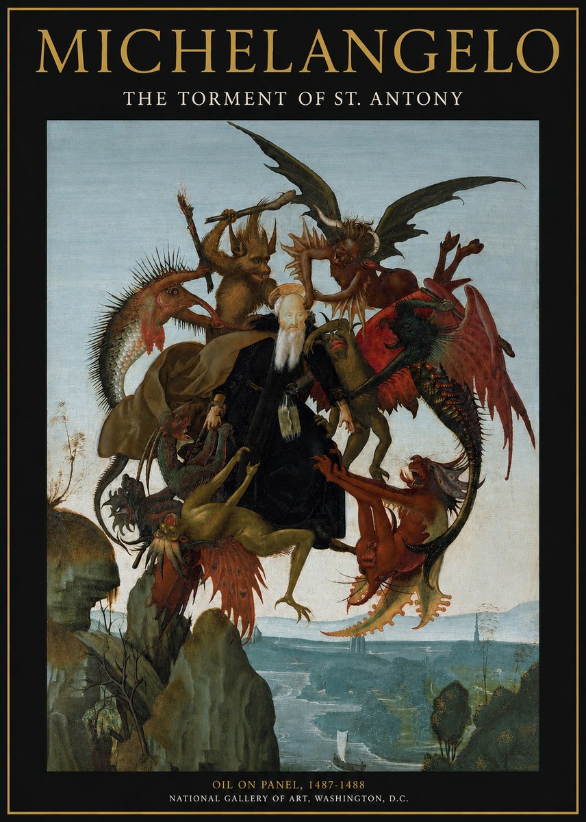 Michelangelo The Torment of St. Antony No2 - Plakát