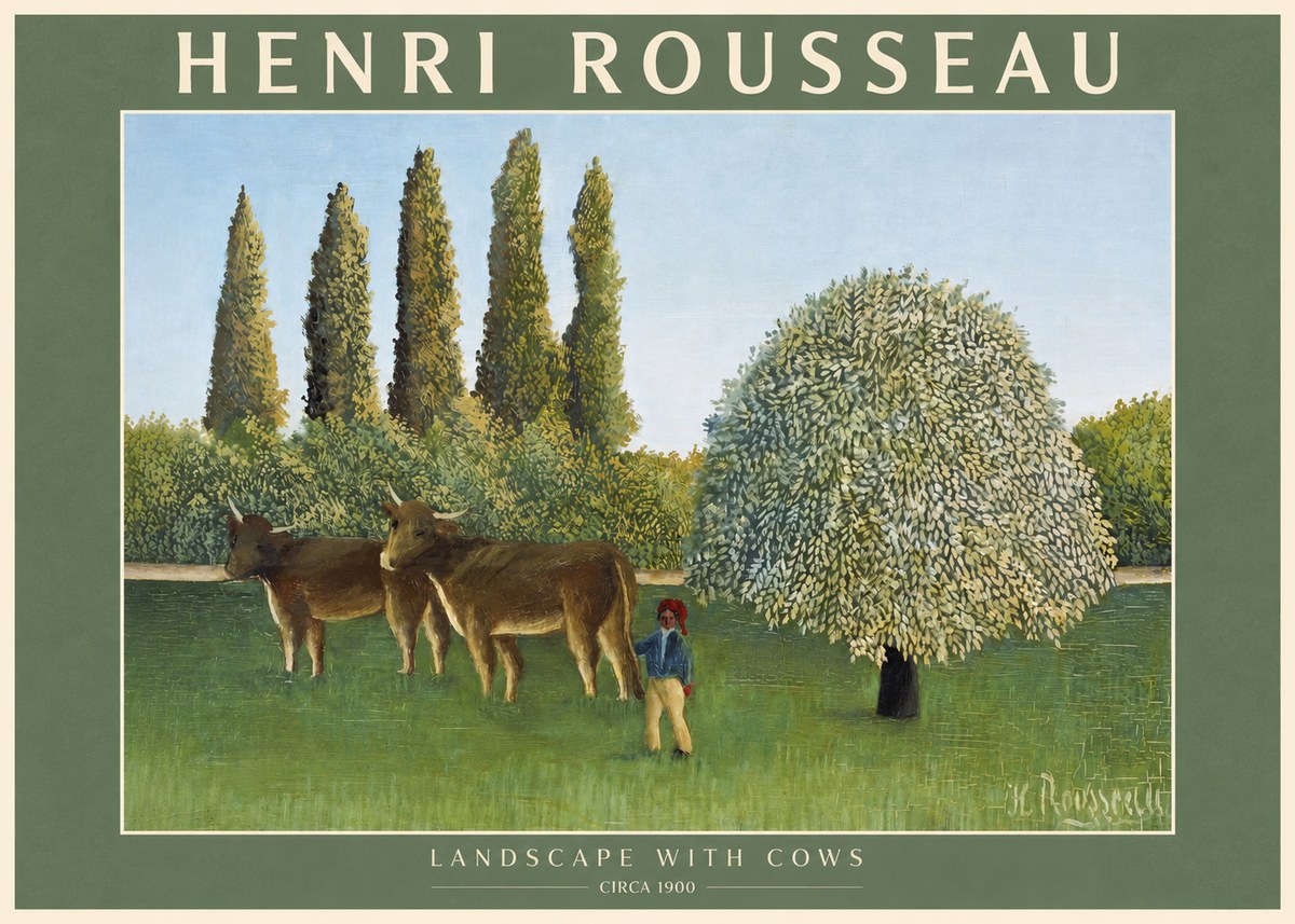 Rousseau Landscape with Cows No2 - Plakát