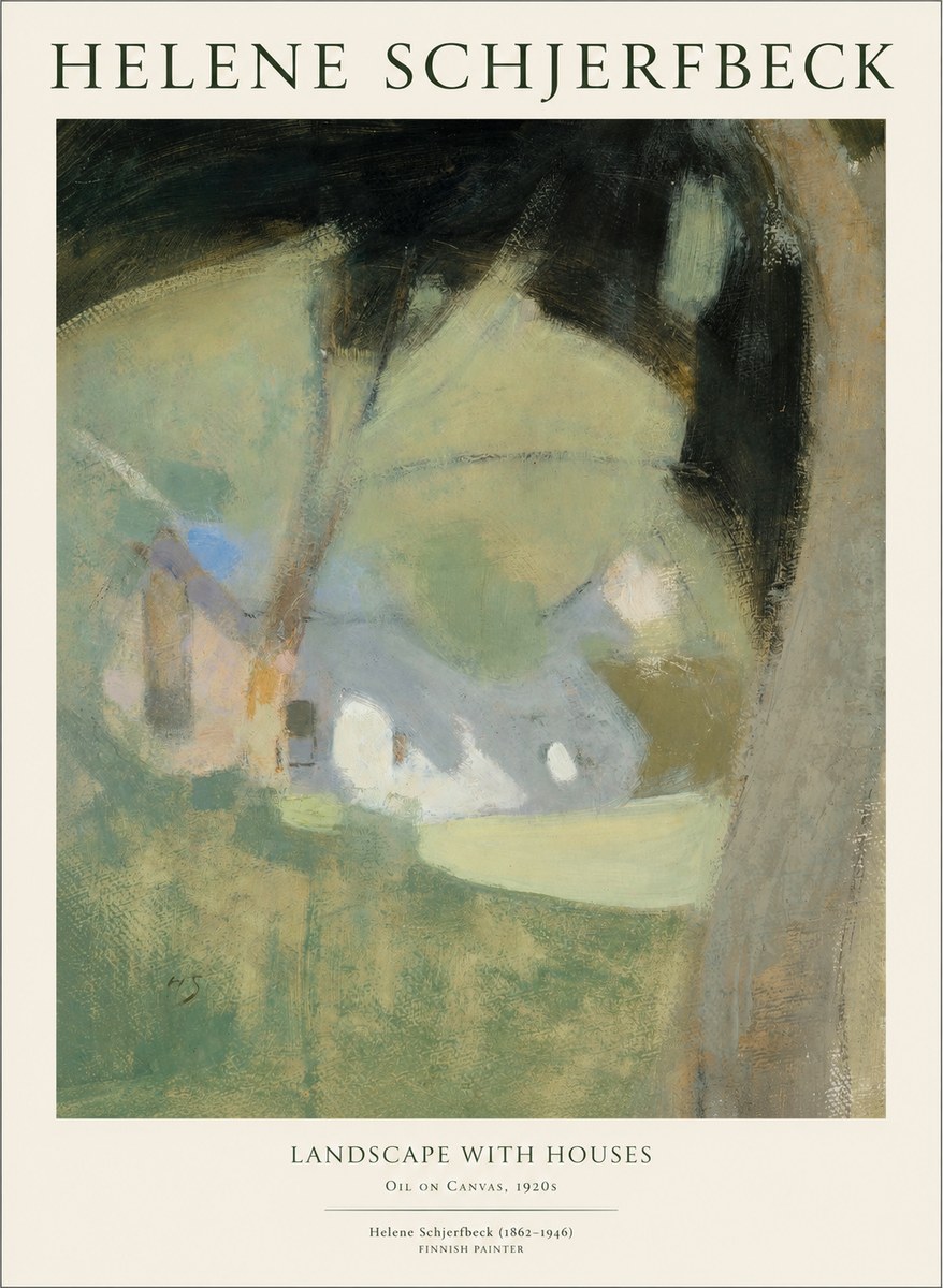 Helene Schjerfbeck Landscape with Houses No1 - Plakát