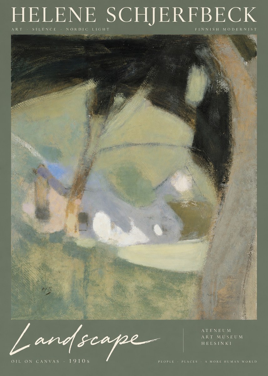 Helene Schjerfbeck Landscape with Houses No6 - Plakát