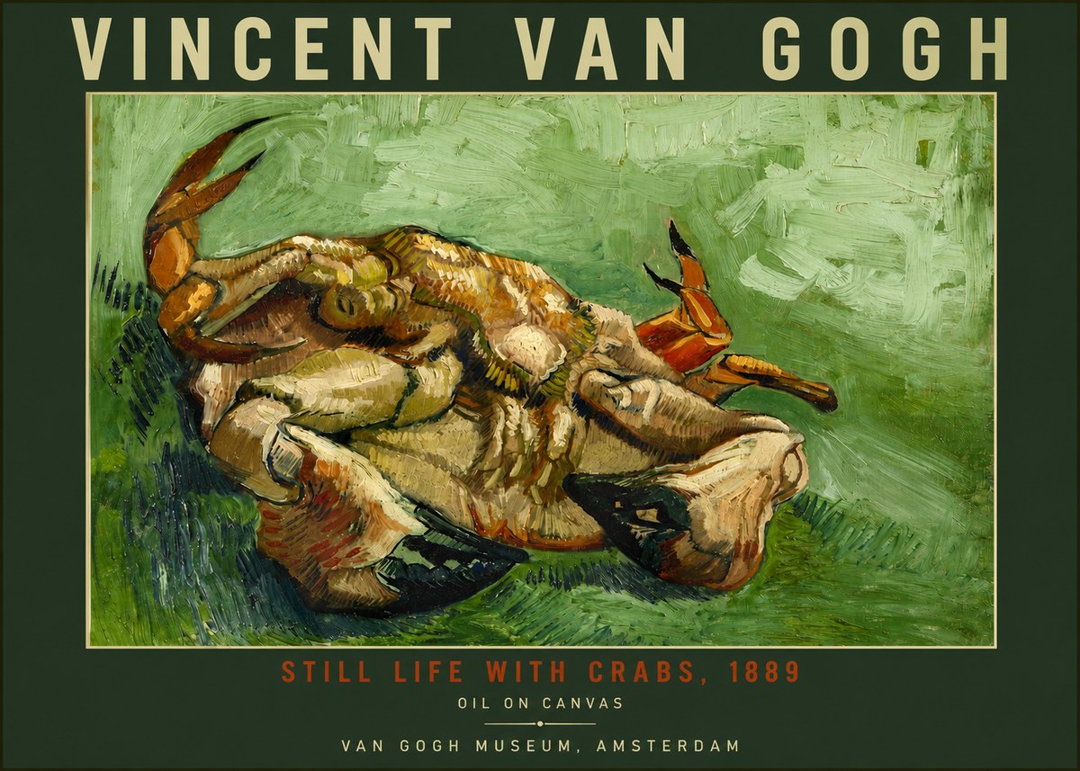 Van Gogh Still Life with Crabs No4 - Plakát