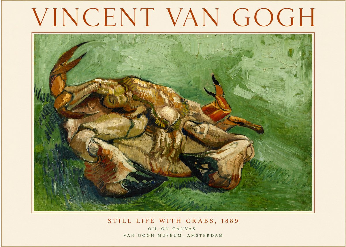 Van Gogh Still Life with Crabs No5 - Plakát