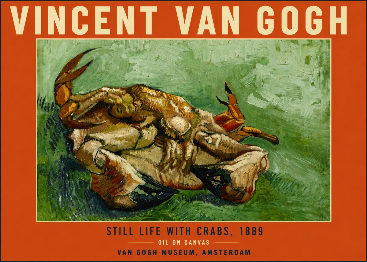 Van Gogh Still Life with Crabs No6 - Plakát