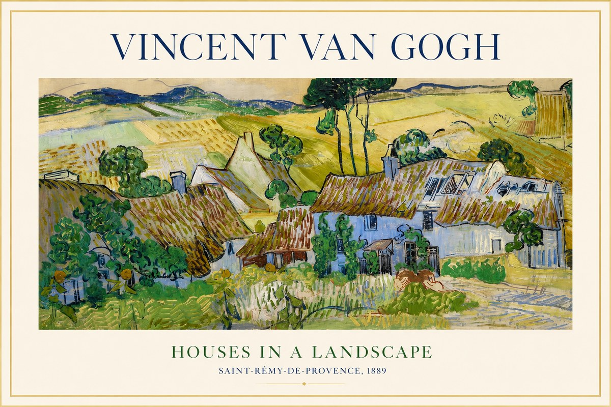 Van Gogh Houses in a Landscape No1 - Plakát