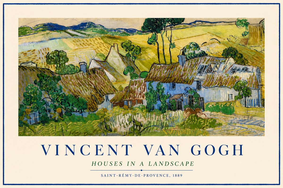 Van Gogh Houses in a Landscape No3 - Plakát