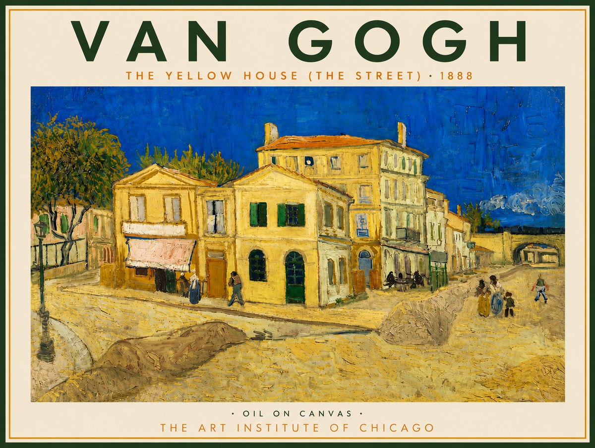 Van Gogh The Yellow House (the Street) No4 - Plakát