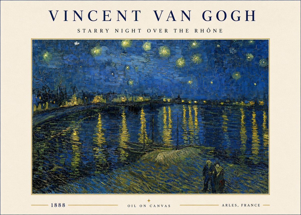 Van Gogh Starry Night over the Rhône No3 - Plakát