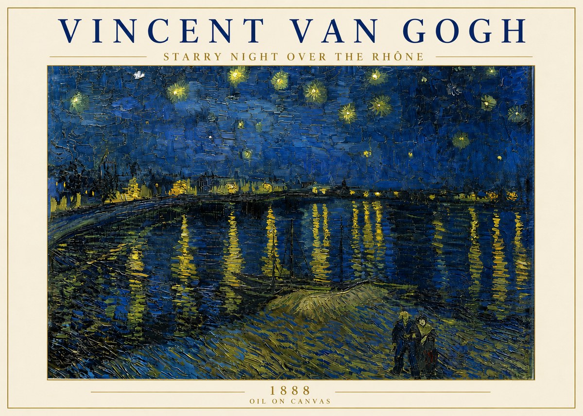 Van Gogh Starry Night over the Rhône No6 - Plakát