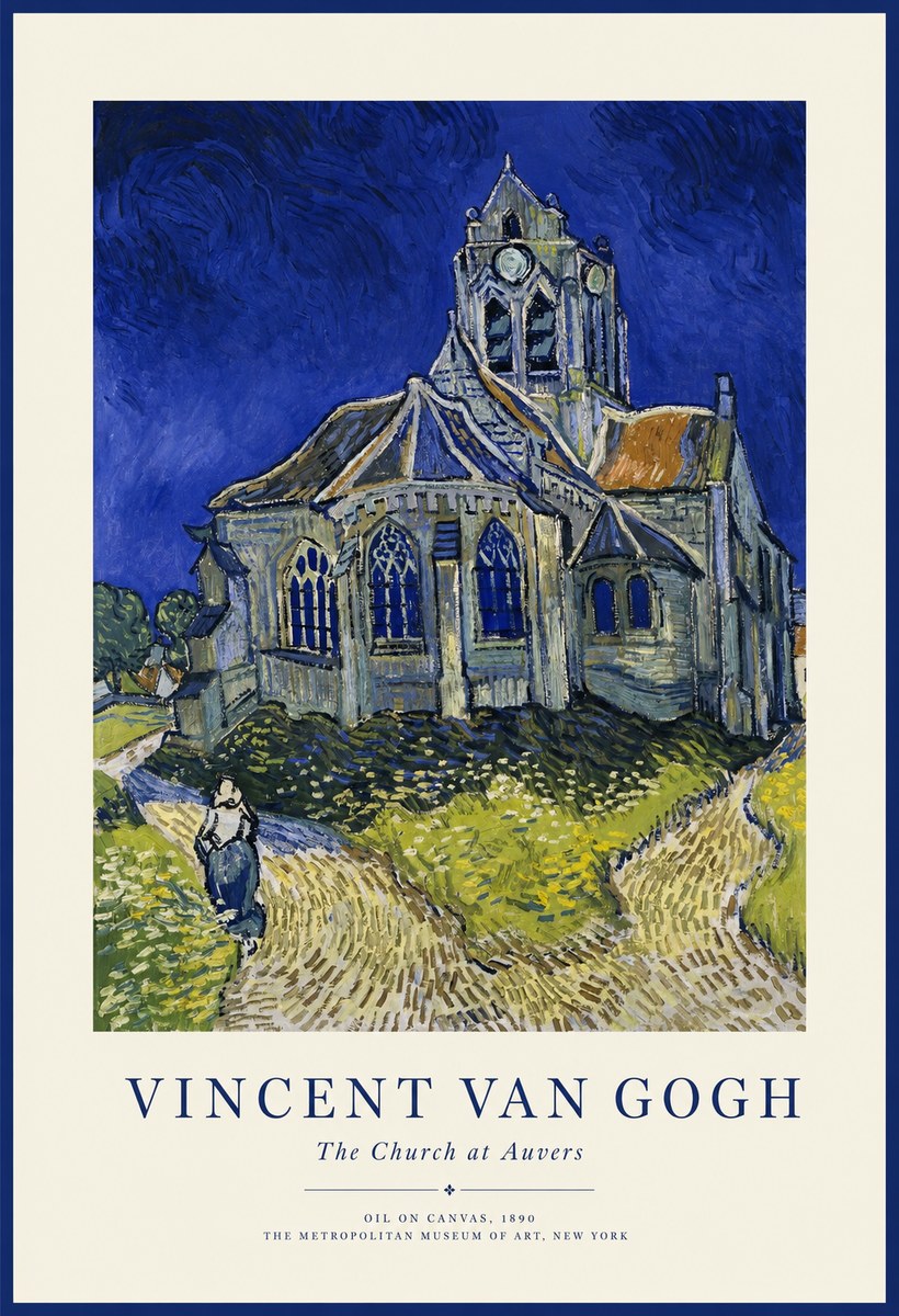 Van Gogh The Church at Auvers I No1 - Plakát