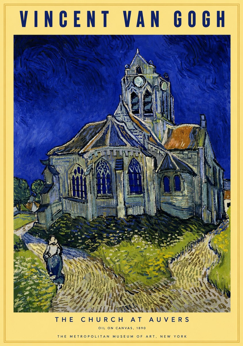 Van Gogh The Church at Auvers I No2 - Plakát