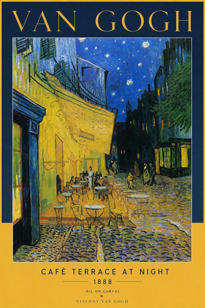 Van Gogh Café Terrace at Night No2 - Plakát