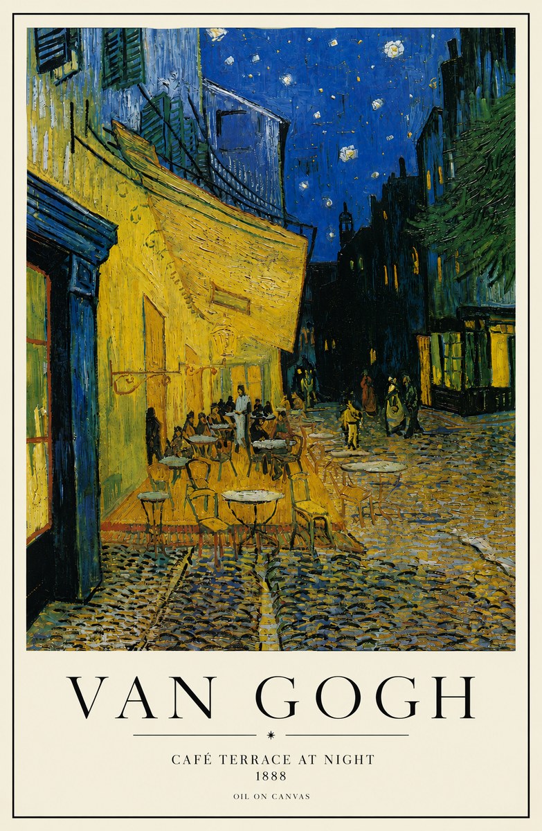 Van Gogh Café Terrace at Night No3 - Plakát