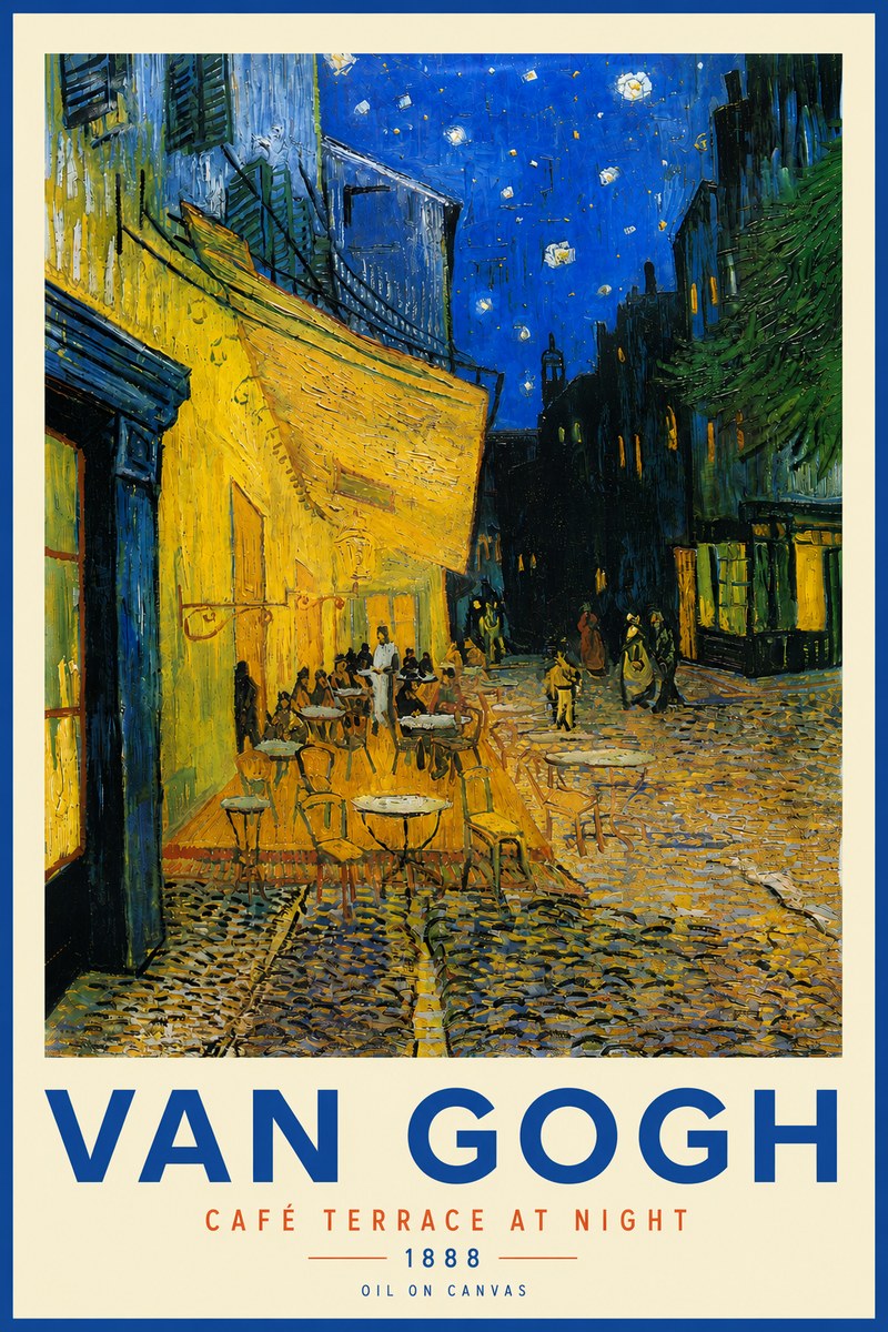 Van Gogh Café Terrace at Night No4 - Plakát