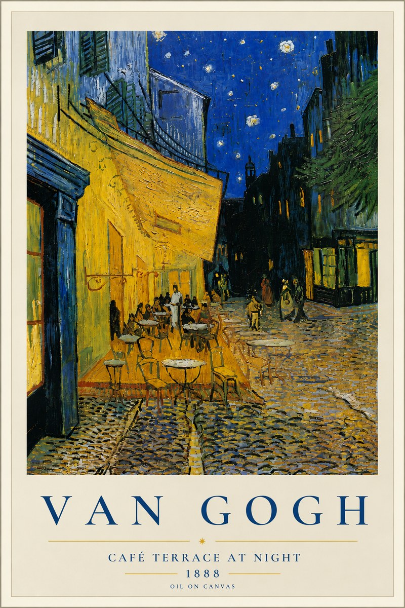 Van Gogh Café Terrace at Night No5 - Plakát