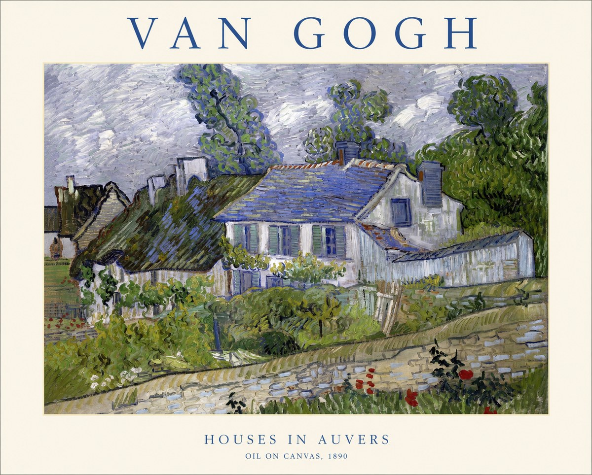 Van Gogh Houses in Auvers No1 - Plakát