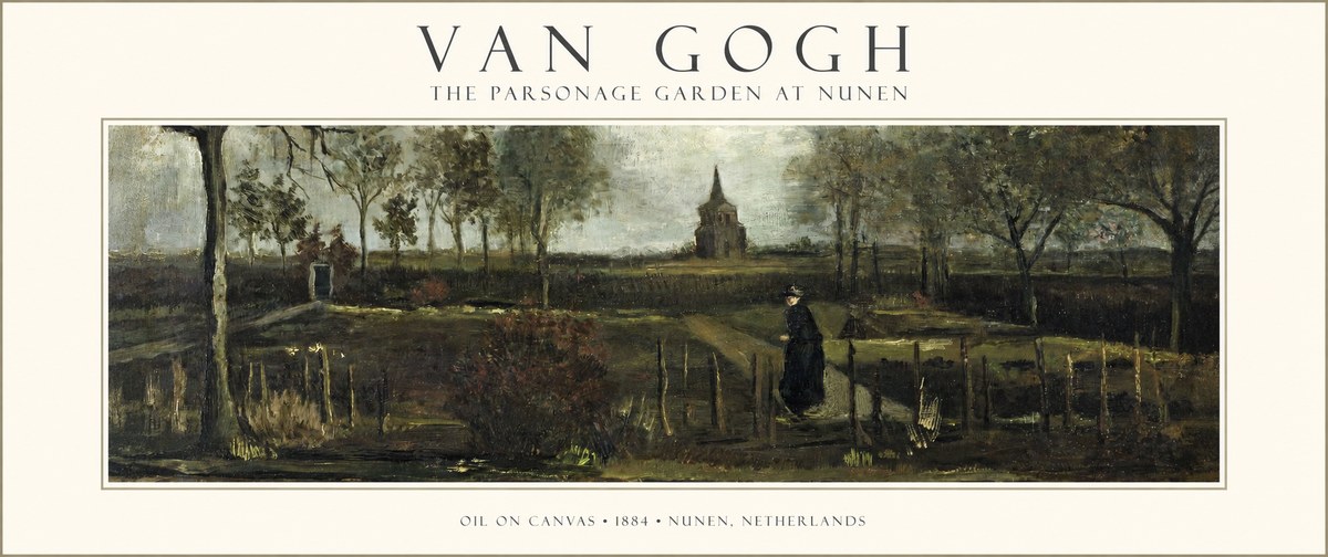 Van Gogh The Parsonage Garden at Nunen No1 - Plakát