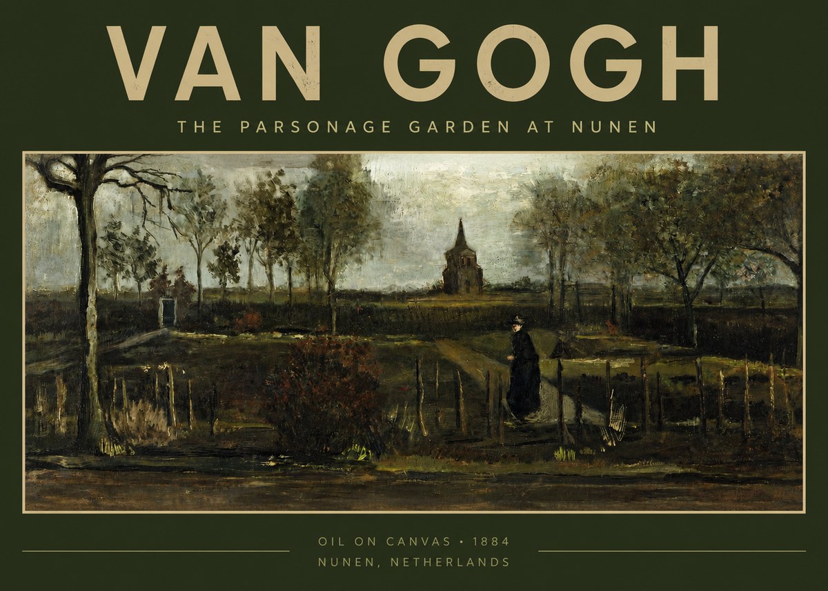 Van Gogh The Parsonage Garden at Nunen No2 - Plakát
