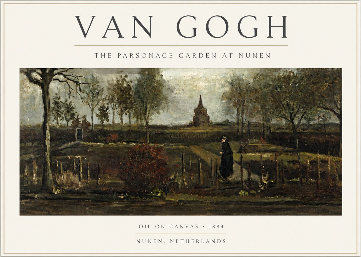 Van Gogh The Parsonage Garden at Nunen No3 - Plakát
