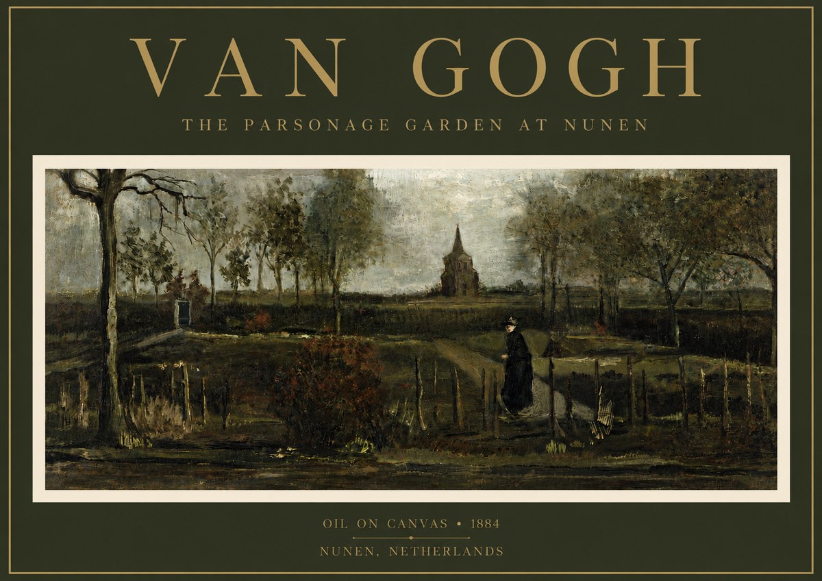 Van Gogh The Parsonage Garden at Nunen No6 - Plakát