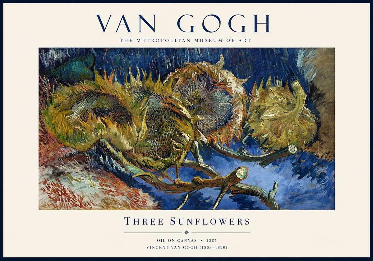 Van Gogh Three Sunflowers No1 - Plakát