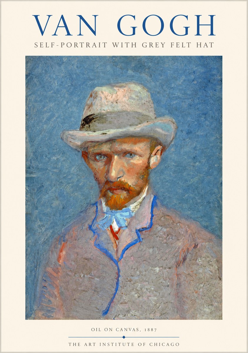 Van Gogh Self-portrait with Grey Felt Hat II No1 - Plakát
