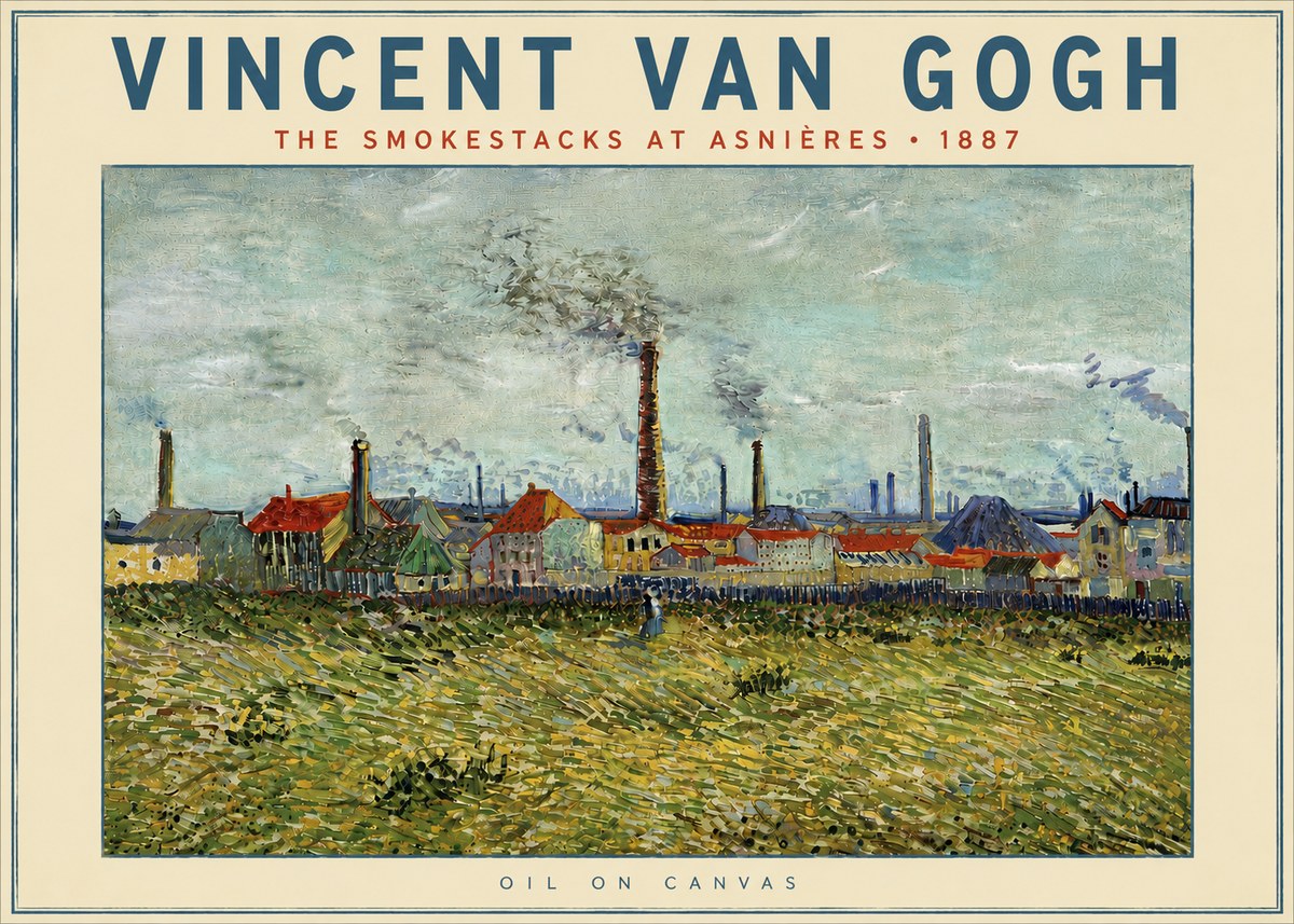 Van Gogh The Smokestacks at Asnières No5 - Plakát