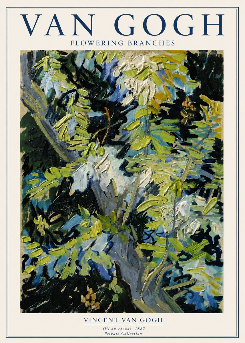 Van Gogh Flowering Branches No3 - Plakát
